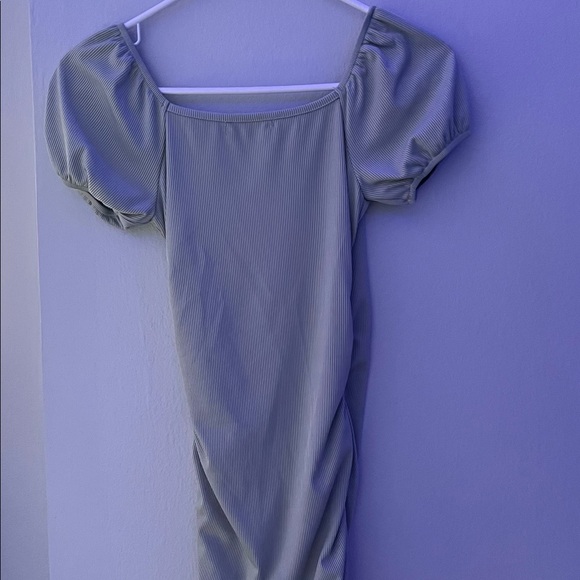 shein wrap front ribbed mini dress - Picture 2 of 3